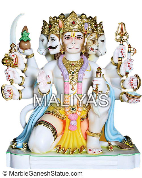 Marble Panchmuki Hanuman Statue